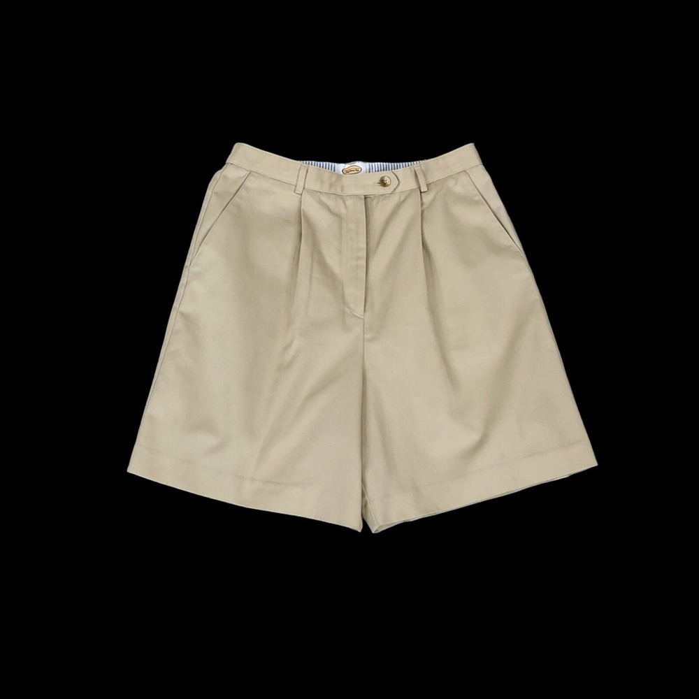 Talbots Shorts‎ Women 10 (29x7) Beige High Waisted Mom Pleat Casual Cotton Blend